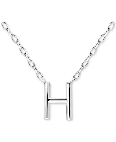 Giani Bernini Initial H Pendant Necklace In Sterling Silver, 16" + 2" Extender, Created For Macy's