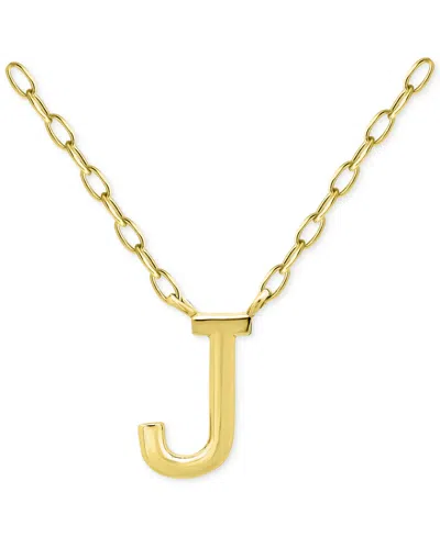 Giani Bernini Initial J Pendant Necklace In 18k Gold-plated Sterling Silver, 16" + 2" Extender, Created For Macy's In Gold Over Silver