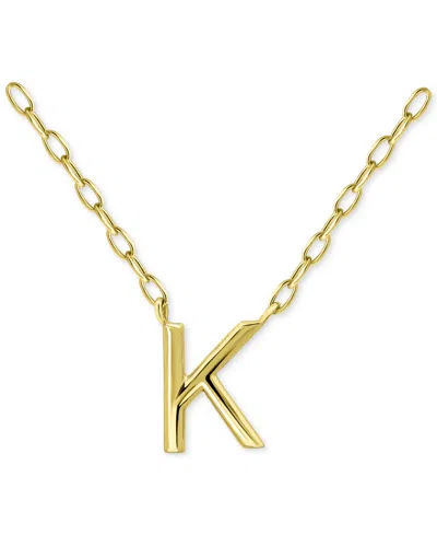 Giani Bernini Initial K Pendant Necklace In 18k Gold-plated Sterling Silver, 16" + 2" Extender, Created For Macy's In Gold Over Silver