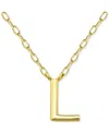 Giani Bernini Initial L Pendant Necklace In 18k Gold-plated Sterling Silver, 16" + 2" Extender, Created For Macy's In Gold Over Silver