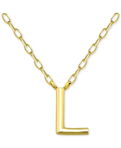 Giani Bernini Initial L Pendant Necklace In 18k Gold-plated Sterling Silver, 16" + 2" Extender, Created For Macy's In Gold Over Silver