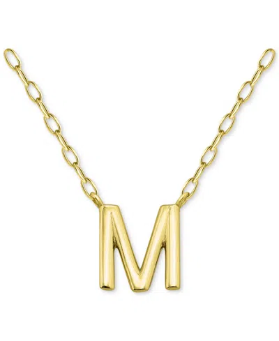 Giani Bernini Initial M Pendant Necklace In 18k Gold-plated Sterling Silver, 16" + 2" Extender, Created For Macy's In Gold Over Silver