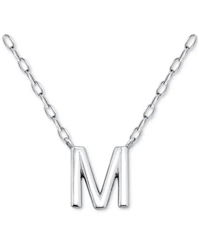 Giani Bernini Initial M Pendant Necklace In Sterling Silver, 16" + 2" Extender, Created For Macy's