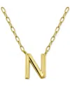 Giani Bernini Initial N Pendant Necklace In 18k Gold-plated Sterling Silver, 16" + 2" Extender, Created For Macy's In Gold Over Silver