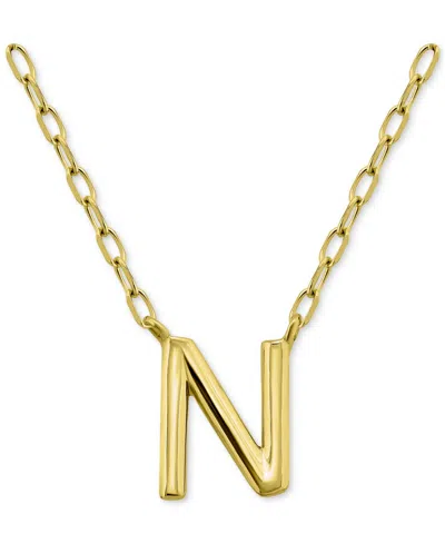 Giani Bernini Initial N Pendant Necklace In 18k Gold-plated Sterling Silver, 16" + 2" Extender, Created For Macy's In Gold Over Silver