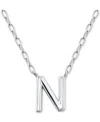 Giani Bernini Initial N Pendant Necklace In Sterling Silver, 16" + 2" Extender, Created For Macy's In Silver