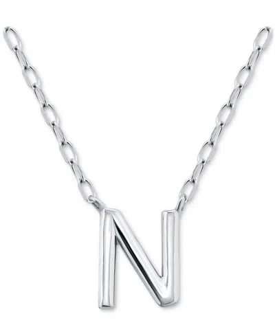 Giani Bernini Initial N Pendant Necklace In Sterling Silver, 16" + 2" Extender, Created For Macy's