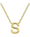 Giani Bernini Initial S Pendant Necklace In 18k Gold-plated Sterling Silver, 16" + 2" Extender, Created For Macy's In Gold Over Silver