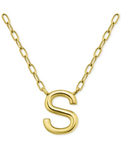 Giani Bernini Initial S Pendant Necklace In 18k Gold-plated Sterling Silver, 16" + 2" Extender, Created For Macy's In Gold Over Silver