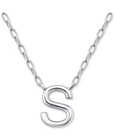 Giani Bernini Initial S Pendant Necklace In Sterling Silver, 16" + 2" Extender, Created For Macy's