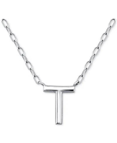 Giani Bernini Initial T Pendant Necklace In Sterling Silver, 16" + 2" Extender, Created For Macy's