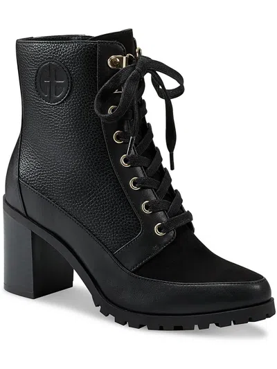 Giani Bernini Keegann Womens Faux Leather Pointed Toe Combat & Lace-up Boots In Multi
