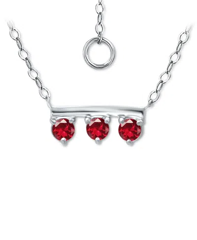 Giani Bernini Lab-grown Imitation Blue Sapphire Trio Pendant Necklace, 16" + 2" Extender (also In Lab-grown Green  In Silver