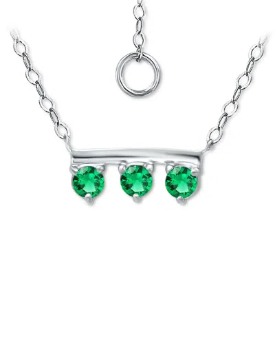 Giani Bernini Lab-grown Imitation Blue Sapphire Trio Pendant Necklace, 16" + 2" Extender (also In Lab-grown Green  In Silver