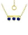 Giani Bernini Lab-grown Imitation Blue Sapphire Trio Pendant Necklace, 16" + 2" Extender (also In Lab-grown Green In Blue Sapphire,gold