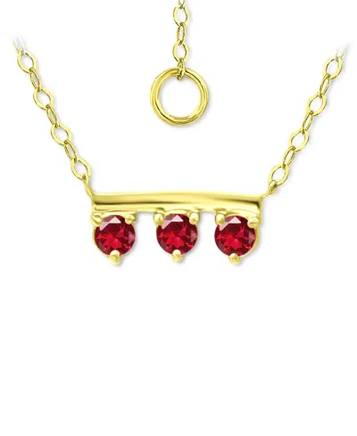 Giani Bernini Lab-grown Imitation Blue Sapphire Trio Pendant Necklace, 16" + 2" Extender (also In Lab-grown Green In Ruby,gold