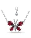 Giani Bernini Lab Grown Ruby Butterfly Necklace In Red