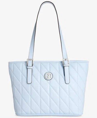 Giani Bernini Large Quilted Tulip Tote, Exclusively At Macy's In Blue