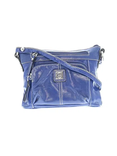 Pre-owned Giani Bernini Leather Crossbody Bag In Blue