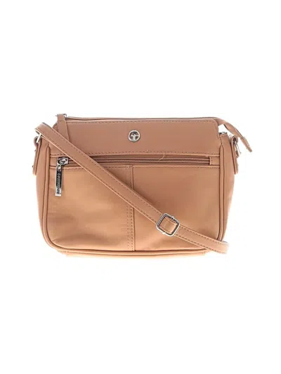 Pre-owned Giani Bernini Leather Crossbody Bag In Tan