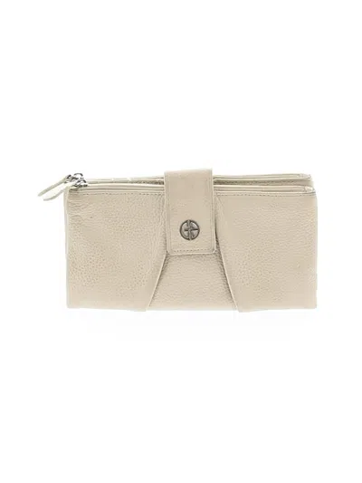 Pre-owned Giani Bernini Leather Wallet In Ivory