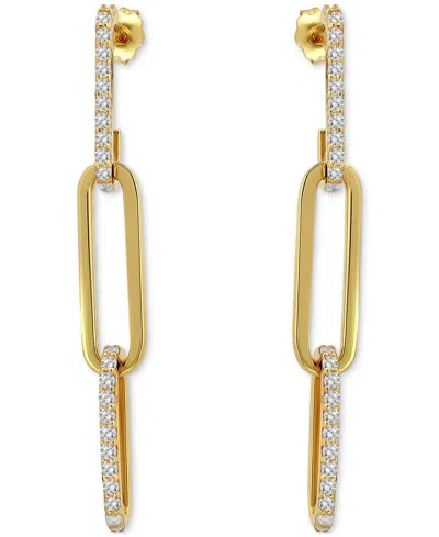 Giani Bernini Link Drop Earrings (3/4 Ct. T.w.) In Gold Plated Sterling Silver, Macy's Exclusive
