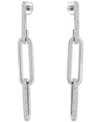 Giani Bernini Link Drop Earrings (3/8 Ct. T.w.) In Sterling Silver, Macy's Exclusive In White