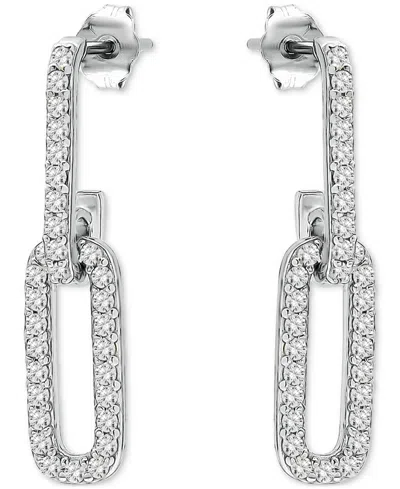Giani Bernini Link Drop Earrings (7/8 Ct. T.w.) In Sterling Silver, Macy's Exclusive In Metallic