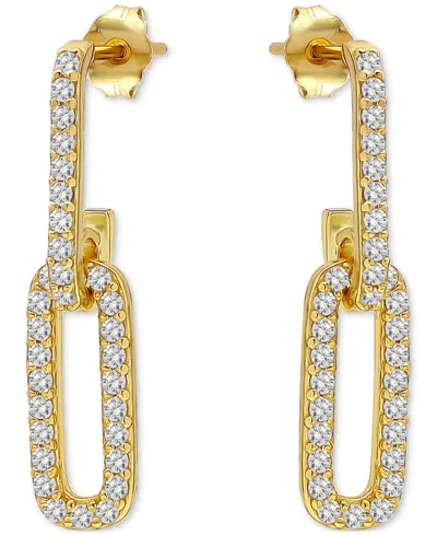 Giani Bernini Link Drop Earrings In (7/8 Ct. T.w.) Gold Pleated Sterling Silver, Macy's Exclusive