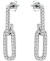 Giani Bernini Link Drop Earrings In (7/8 Ct. T.w.) Gold Pleated Sterling Silver, Macy's Exclusive In Silver