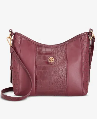 Giani Bernini Mixed Media Soft Shoulder Bag, Macy's Exclusive In Red Shadow