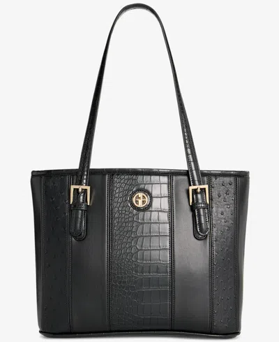 Giani Bernini Mixed Media Tulip Tote, Macy's Exclusive In Black