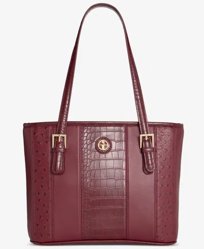 Giani Bernini Mixed Media Tulip Tote, Macy's Exclusive In Brown