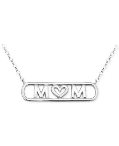 Giani Bernini Mom Heart Pendant Necklace In 18k Gold-plated Sterling Silver (also In Sterling Silver), 16" + 2" Ex