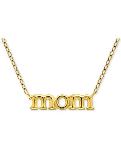 Giani Bernini Mom Pendant Necklace In 18k Gold-plated Sterling Silver (also In Sterling Silver), 16" + 2" Extender In Gold Over Silver