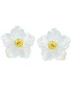 Giani Bernini Mother Of Pearl Flower Stud Earrings In 18k Gold-plated Sterling Silver, Created For Macy's In Pink,silver