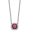 Giani Bernini Multi Colored Cubic Zirconia Cushion Shape Pendant Necklace In Sterling Silver In Red