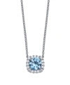 Giani Bernini Multi Colored Cubic Zirconia Cushion Shape Pendant Necklace In Sterling Silver In Aqua