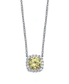 Giani Bernini Multi Colored Cubic Zirconia Cushion Shape Pendant Necklace In Sterling Silver In Yellow