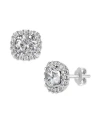 Giani Bernini Multi Colored Cubic Zirconia Cushion Shape Stud Earring In Sterling Silver In White