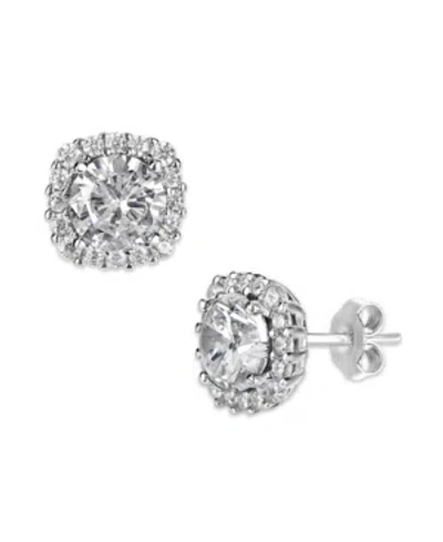 Giani Bernini Multi Colored Cubic Zirconia Cushion Shape Stud Earring In Sterling Silver In White