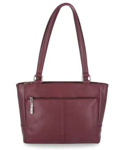 Giani Bernini Nappa Classic Leather Tote, Created For Macy's In Burgundy