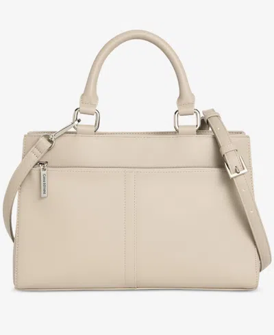 Giani Bernini Nappa Leather Front Zip Crossbody, Exclusively At Macy's In Neutral
