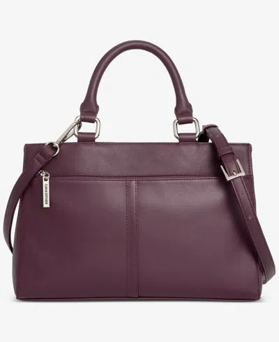 Giani Bernini Nappa Leather Front Zip Crossbody, Exclusively At Macy's In Wine