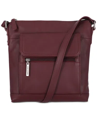 Giani Bernini Nappa Leather Venice Crossbody, Exclusively At Macy's In Burgundy