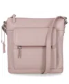 Giani Bernini Nappa Leather Venice Crossbody, Created For Macy's In Rose,silver