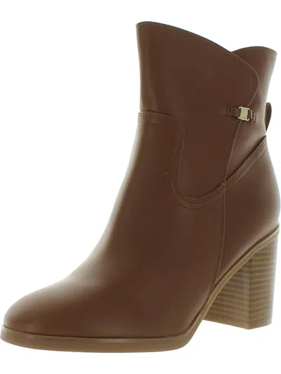 Giani Bernini Olaa Womens Faux Leather Booties In Brown