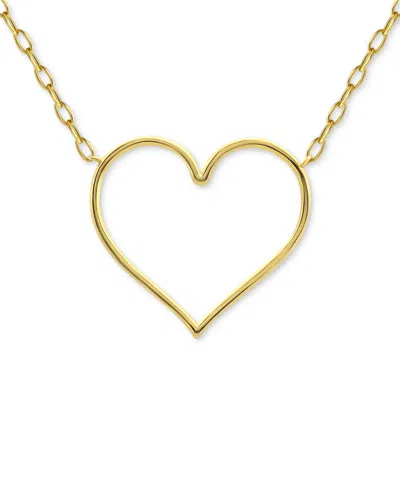 Giani Bernini Open Heart Pendant Necklace, 16" + 2" Extender, Created For Macy's In Gold Over Silver