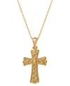 GIANI BERNINI ORNATE FLARED CROSS 18" PENDANT NECKLACE IN 18K GOLD-PLATED STERLING SILVER, CREATED FOR MACY'S
