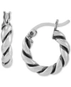Giani Bernini Oxidized Twist Tube Hoop Earrings Collection In Sterling Silver Created For Macys In Silver
